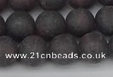 CGA673 15.5 inches 10mm round matte red garnet beads wholesale