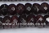 CGA680 15.5 inches 6*11mm faceted rondelle red garnet beads