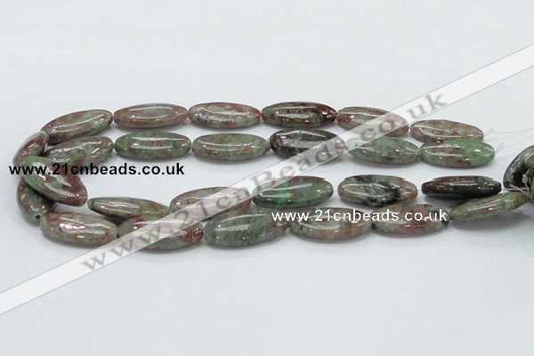 CGA69 15.5 inches 15*30mm horse eye red green garnet gemstone beads