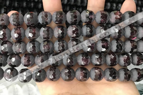 CGA691 15.5 inches 10mm faceted round red garnet beads