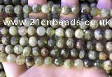 CGA706 15.5 inches 8mm faceted round green garnet beads