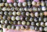 CGA707 15.5 inches 10mm faceted round green garnet beads