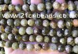 CGA707 15.5 inches 10mm faceted round green garnet beads