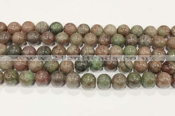 CGA718 15.5 inches 10mm round Chinese red & green garnet beads