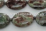 CGA72 15.5 inches 18*25mm oval red green garnet gemstone beads