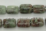 CGA74 15.5 inches 10*14mm rectangle red green garnet gemstone beads