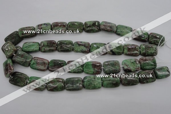 CGA77 15.5 inches 15*20mm rectangle red green garnet gemstone beads