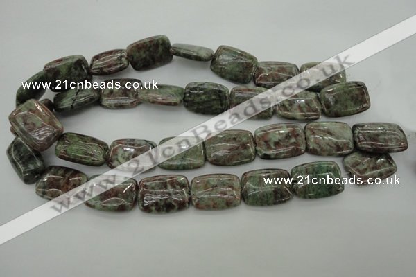 CGA78 15.5 inches 18*25mm rectangle red green garnet gemstone beads