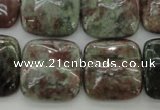 CGA81 15.5 inches 20*20mm square red green garnet gemstone beads