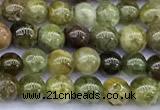 CGA835 15 inches 4mm round green garnet beads