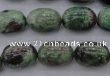 CGA85 15.5 inches 13*18mm egg-shaped red green garnet gemstone beads