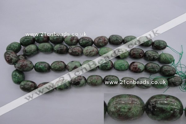 CGA85 15.5 inches 13*18mm egg-shaped red green garnet gemstone beads