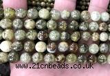 CGA868 15 inches 10mm round green garnet gemstone beads