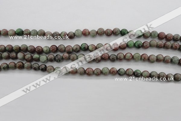 CGA87 15.5 inches 6mm round red green garnet gemstone beads