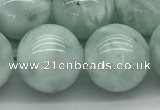 CGA905 15.5 inches 14mm round green angel skin gemstone beads