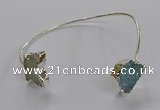 CGB1022 13*18mm - 15*20mm freeform & butterfly druzy agate bangles