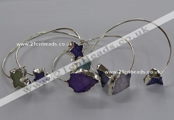 CGB1026 10*12mm - 18*25mm freeform druzy agate bangles