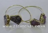 CGB1028 15*20mm - 20*25mm freeform druzy amethyst bangles