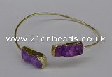 CGB1032 8*18mm - 10*20mm freeform druzy agate bangles