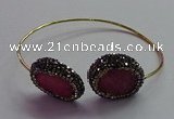 CGB1503 18*25mm - 20*28mm freeform druzy agate bangles wholesale