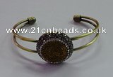 CGB1512 25mm coin plated druzy agate bangles wholesale