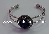 CGB1514 25mm coin plated druzy agate bangles wholesale