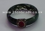 CGB1524 Outer diameter 65mm fashion moss agate & chalcedony bangles