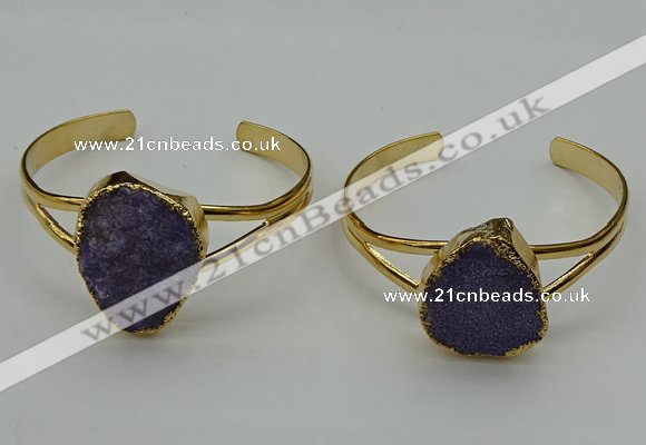 CGB2002 22*30mm - 25*30mm freeform druzy agate gemstone bangles