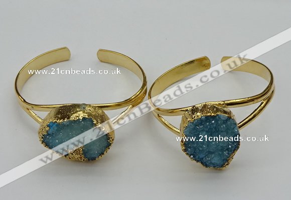 CGB2004 22*30mm - 25*30mm freeform druzy agate gemstone bangles