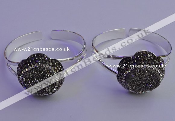 CGB2010 30mm flower druzy agate gemstone bangles wholesale