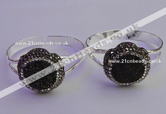 CGB2012 30mm flower druzy agate gemstone bangles wholesale