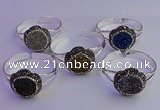 CGB2018 30mm flower druzy agate gemstone bangles wholesale