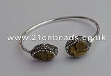 CGB2022 16*20mm freeform plated druzy agate bangles wholesale