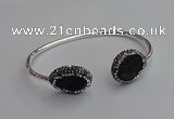 CGB2023 16*20mm freeform plated druzy agate bangles wholesale