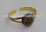 CGB2029 25mm coin plated druzy agate bangles wholesale