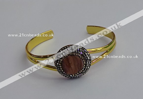 CGB2030 25mm coin plated druzy agate bangles wholesale