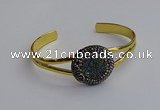 CGB2031 25mm coin plated druzy agate bangles wholesale