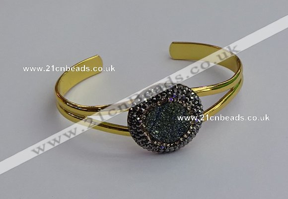 CGB2031 25mm coin plated druzy agate bangles wholesale