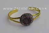 CGB2032 25mm coin plated druzy agate bangles wholesale