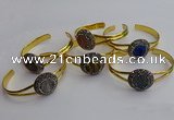 CGB2035 25mm coin plated druzy agate bangles wholesale