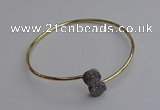 CGB2040 10mm coin plated druzy agate gemstone bangles wholesale