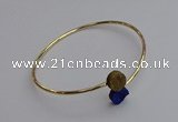 CGB2045 10mm coin plated druzy agate gemstone bangles wholesale