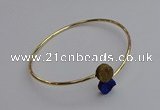 CGB2045 10mm coin plated druzy agate gemstone bangles wholesale