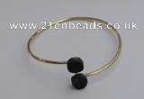 CGB2047 10mm coin plated druzy agate gemstone bangles wholesale