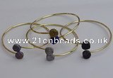 CGB2048 10mm coin plated druzy agate gemstone bangles wholesale