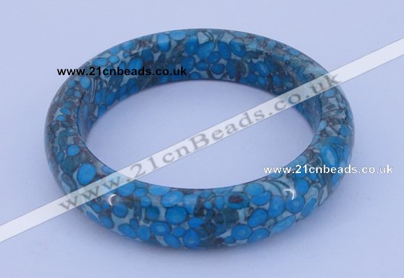 CGB209 Inner diameter 60mm fashion flower turquoise gemstone bangle