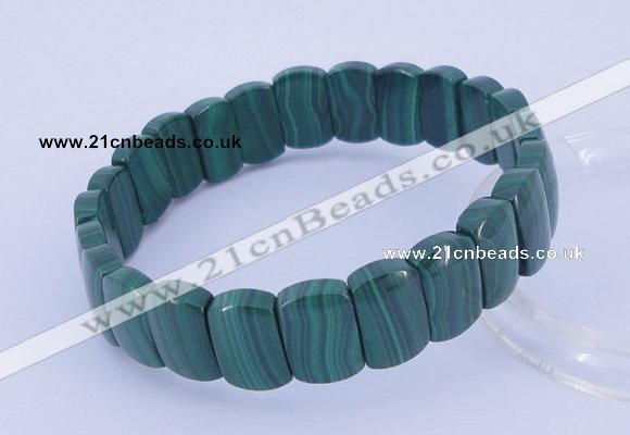 CGB224 7 inches 8*12mm rectangle natural malachite gemstone bracelets