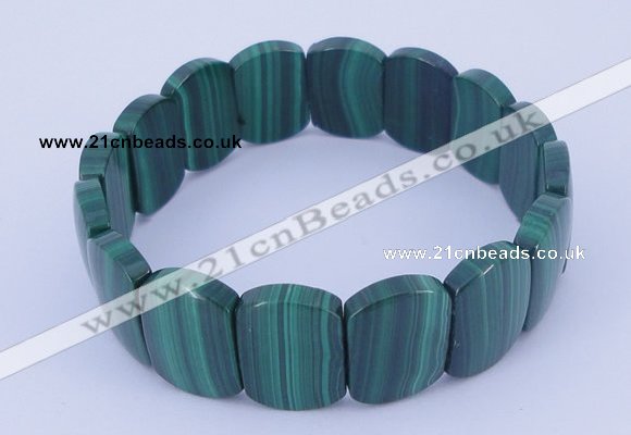 CGB225 7 inches 11*16mm rectangle natural malachite gemstone bracelets