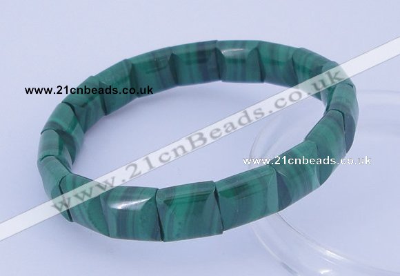 CGB226 7 inches 10*10mm square natural malachite gemstone bracelets