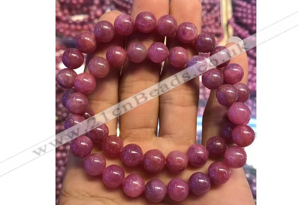 CGB2501 7.5 inches 7mm round ruby gemstone beaded bracelets